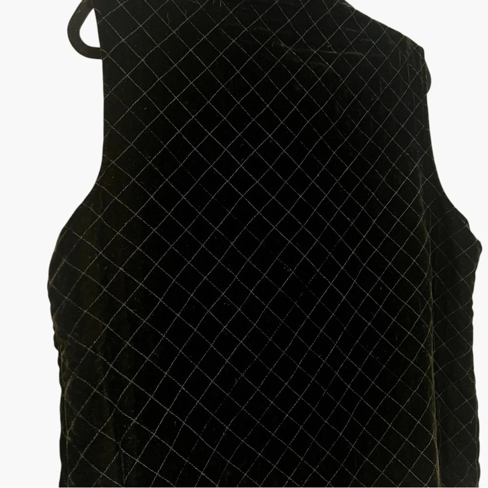 Chico's Black Quilted Vest with Rabbit Fur Trim - Picture 5 of 8